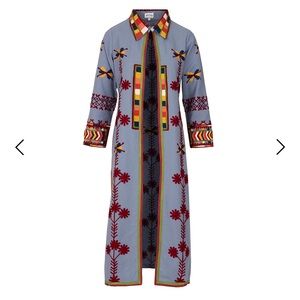 Antra Colorful Embroidered Long Coat S